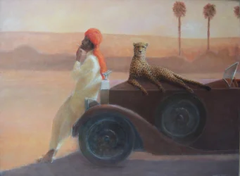 Cheetah på motorhuven