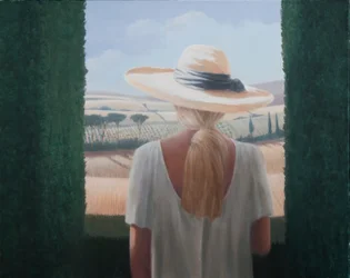 Flicka, bakifrån, Toscana, 2012 (akryl på duk)
