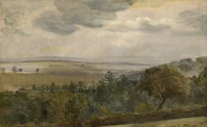 Vidsträckt landskap med moln, c.1850