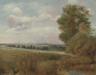 Landscape at Hampstead with Harrow in the Distance, ca 1849-55 (olja på duk)