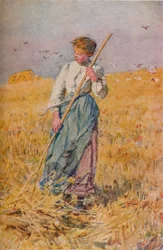 Gleaning Oats, Frankrike, c1900
