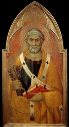 Representation av Sankt Peter (San Pietro) Detrempe på trä av Lippo Memmi (känd från 1317-1347) 1300-talet sön. 0,94x0,44 m - Representation av Sankt Peter (San Pietro). Tempera på trä av Lippo Memmi (känd från 1317 till 1347)