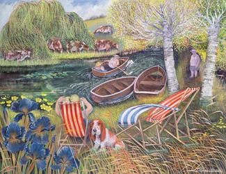 Breezy River, 1995 (akrylbläck, gouache)