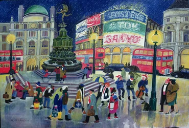 Piccadilly (wc och gouache på papper)