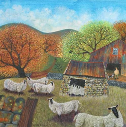Sheep Hut, 2022 (akryl på linne)