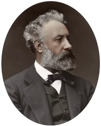 Jules Verne, fransk författare, 1877.