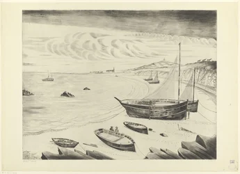 Åtta förtöjda fartyg på en strand - Fartygen (originaltitel)