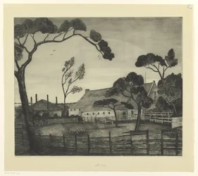 Holländskt landskap med gård och äng Paysage Hollandais (originaltitel)
