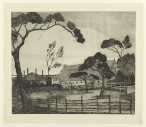 Holländskt landskap med gård och äng Paysage Hollandais (originaltitel)