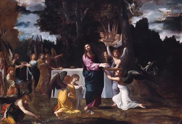 Kristus i vildmarken, betjänad av änglar, ca 1608