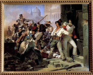 Avsnitt av revolutionen 1830 i Paris Målning av Leon Cogniet (1794-1880) 1800-talets Orleans. Museum of Fine Arts