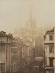 Katedralen från Corso Francesco, Milano, 1857.