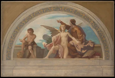 Skiss för Salon des Lettres, Hôtel de Ville, Paris: Philosophy Sets Thought Free, ca 1890 (olja på duk)