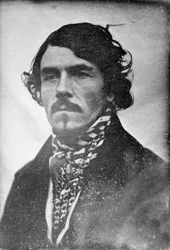 Porträtt av Eugène Delacroix framifrån, huvud och axlar, 1842