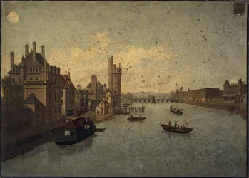 Hôtel de Conti, Tour de Nesle, Louvren, sett från Pont-Neuf, nuvarande 1:a och 6:e arrondissementen, ca 1885 -1895 (målning)