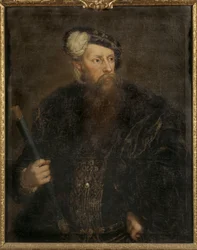 Gustave I Vasa de Suede - Porträtt av kung Gustav I av Sverige (1496-1560), av Pasch, Lorenz, den yngre (1733-1805). Olja på duk, c.1768. Mått: 98,5x78,5 cm. Nationalmuseum Stockholm