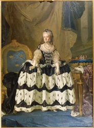 Louise Ulrique de Prusse, reine consort de Suede - Porträtt av Louisa Ulrika av Preussen (1720-1782), Sveriges drottning, av Pasch, Lorenz, den yngre (1733-1805). Olja på duk