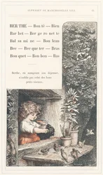 Berthe, Bonte, Well, Barbet, Bergeronnette, Balsamine, Birch, Beak, Becqueter, Arm, Bouquet, Candy, Bottom, sidan 15 - Alfabet av Mademoiselle Lili, av L. Froelich och av en pappa (Hetzel själv). Bibliotheque  Magasin d