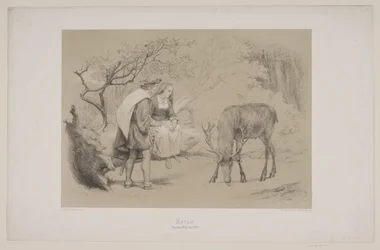 Korset, sid. 299, illustration till Christian Winthers "Flight of the Deer"