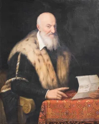 Porträtt av Quaranta Malvasia, ca 1570-76 (olja på duk)