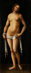 Venus - Peinture de Lorenzo Costa (1460-1535) - 1515-1517 - Olja på trä - 174x76 - Parfymmuseet, Budapest