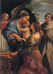 Italienska: Madonna med barnet och helig Cecilie och helig Albert Madonna med barnet, helig Cecilie och helig Albert