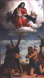 Madonna and Child in Glory med St. Andrew och St. Jerome