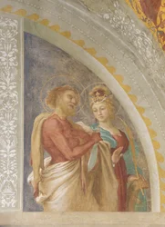 Saint Catherine of Alexandria och Saint Bartholomew, c.1525