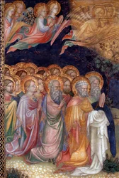 Jesu dop av Johannes döparen som döper Jesus Detail Fresco av Lorenzo