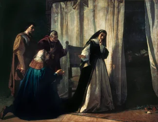 La reine Jeanne Iere dite Jeanne la Folle (Joan den galna) (1479-1555) Peinture av Lorenzo VALLES (1830-1910). Madrid. Pradomuseet.