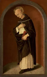 Sankt Bernardino av Siena, i en skulpterad nisch