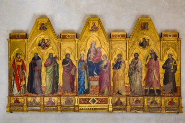 Madonna med tronande barn (tempera på trä)