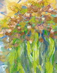 Färgsprakande blommor i trädgården
