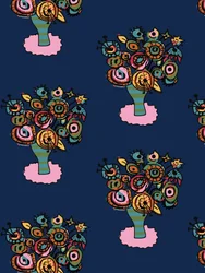 花瓶の繰り返し、2020年（元のリノカットからPhotoshopで再着色）スウェーデン