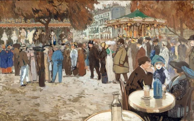 Fête foraine, boulevard de Clichy, ca 1910 (olja på duk)