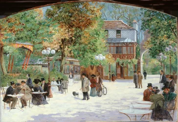 Vid Chalet du Château de Madrid, i Bois de Boulogne, cirka 1895 (olja på duk)