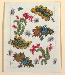 Blommönster för tryckt textil