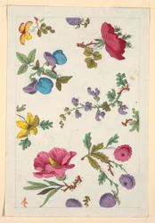 Blommönster för tryckt textil
