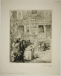 En gata i de judiska kvarteren i Amsterdam