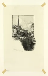 Pont Saint-Michel, tavla tolv från Le Long de la Seine et des Boulevards