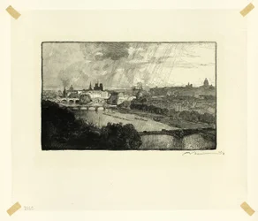 Paris, sett från Pavillon de Flore, plansch elva från Le Long de la Seine et des Boulevards