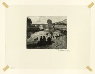 Hästdammen vid Pont Marie, plansch tio från Le Long de la Seine et des Boulevards