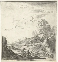 Landskap med ryttare och herde