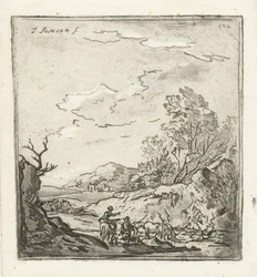 Landskap med ryttare och herde