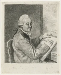 Porträtt av konstnären Johannes Janson, teckning