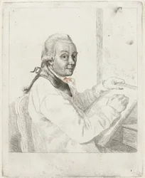 Porträtt av konstnären Johannes Janson, teckning