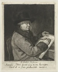 Porträtt av konstnären Johannes Janson, teckning