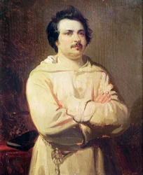 Honoré de Balzac (1799-1850) i munkdräkt, 1829
