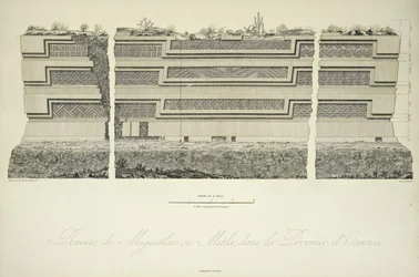 Ruinerna av Miguitlan eller Mitla, i provinsen Oaxaca, illustration från "Views of the Cordilleras and Monuments of the Ursprungsbefolkning i Amerika" av Alexander von Humboldt och Aime Bonpland