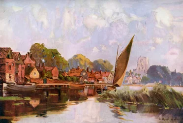 På floden vid Beccles, Suffolk, 1924-1926.